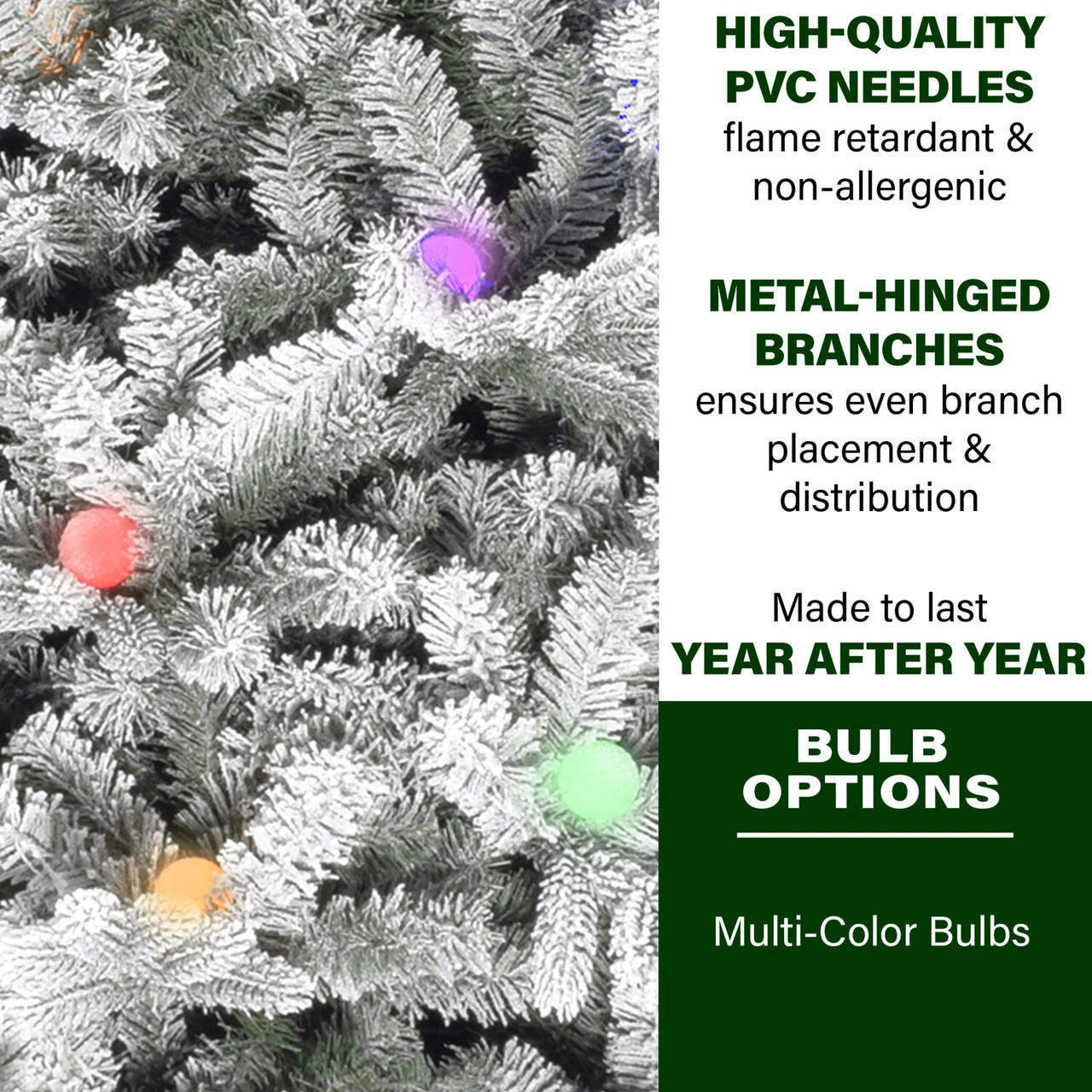 Fraser Hill Farm White Tail Pine Snow Flocked Christmas Tree Various Lighting & Size Options 8 Fraser Hill Farm White Tail Pine Snow Flocked Christmas Tree Various Lighting & Size Options - Image 8