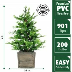 Fraser Hill Farm Royal Pine Artificial Potted Tree W/ Battery-Operated LED Lights, 4 Ft. 17 Fraser Hill Farm Royal Pine Artificial Potted Tree W/ Battery-Operated LED Lights, 4 Ft. -Christmas store unnamed file 290