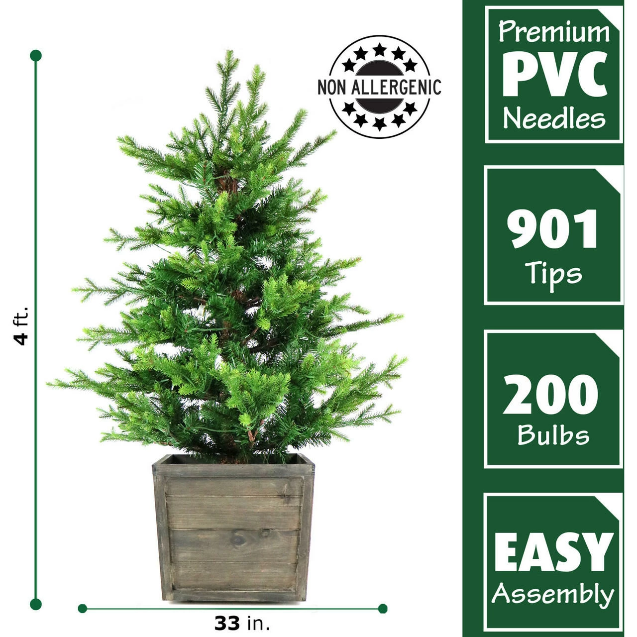 Fraser Hill Farm Royal Pine Artificial Potted Tree W/ Battery-Operated LED Lights, 4 Ft. 8 Fraser Hill Farm Royal Pine Artificial Potted Tree W/ Battery-Operated LED Lights, 4 Ft. - Image 8