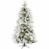 Fraser Hill Farm Snowy Pine Flocked Christmas Tree, Various Size (4 Ft. To 5 Ft.) Lighting Options
