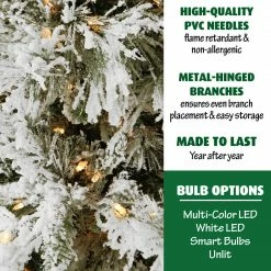 Fraser Hill Farm Snowy Pine Flocked Christmas Tree, Various Sizes (6.5 Ft. To 12 Ft.) -Christmas store unnamed file 2990