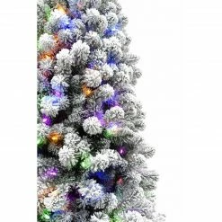 Fraser Hill Farm Alaskan Pine Flocked Christmas Tree, Various Sizes & Lighting Options -Christmas store unnamed file 3008