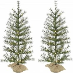 Fraser Hill Farm Farmhouse Fir Christmas Tree With Burlap Bag And Warm White LED Lights -Christmas store unnamed file 3020