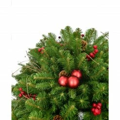 Fraser Hill Farm Joyful Porch Tree In Pedestal Urn With Pinecones, Berries, And Ornaments -Christmas store unnamed file 3050