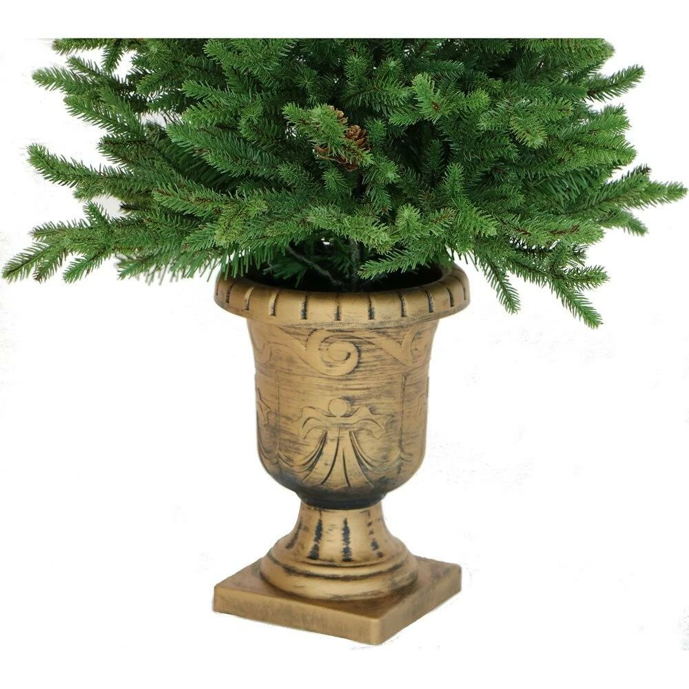 Fraser Hill Farm Noble Fir Christmas Tree With Metallic Urn Base, Various Sizes And Lighting Options 7 Fraser Hill Farm Noble Fir Christmas Tree With Metallic Urn Base, Various Sizes And Lighting Options - Image 7