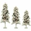 Fraser Hill Farm Set Of 3 Snowy Alpine Trees With Clear Lights (2-Ft., 3-Ft., & 4-Ft.)