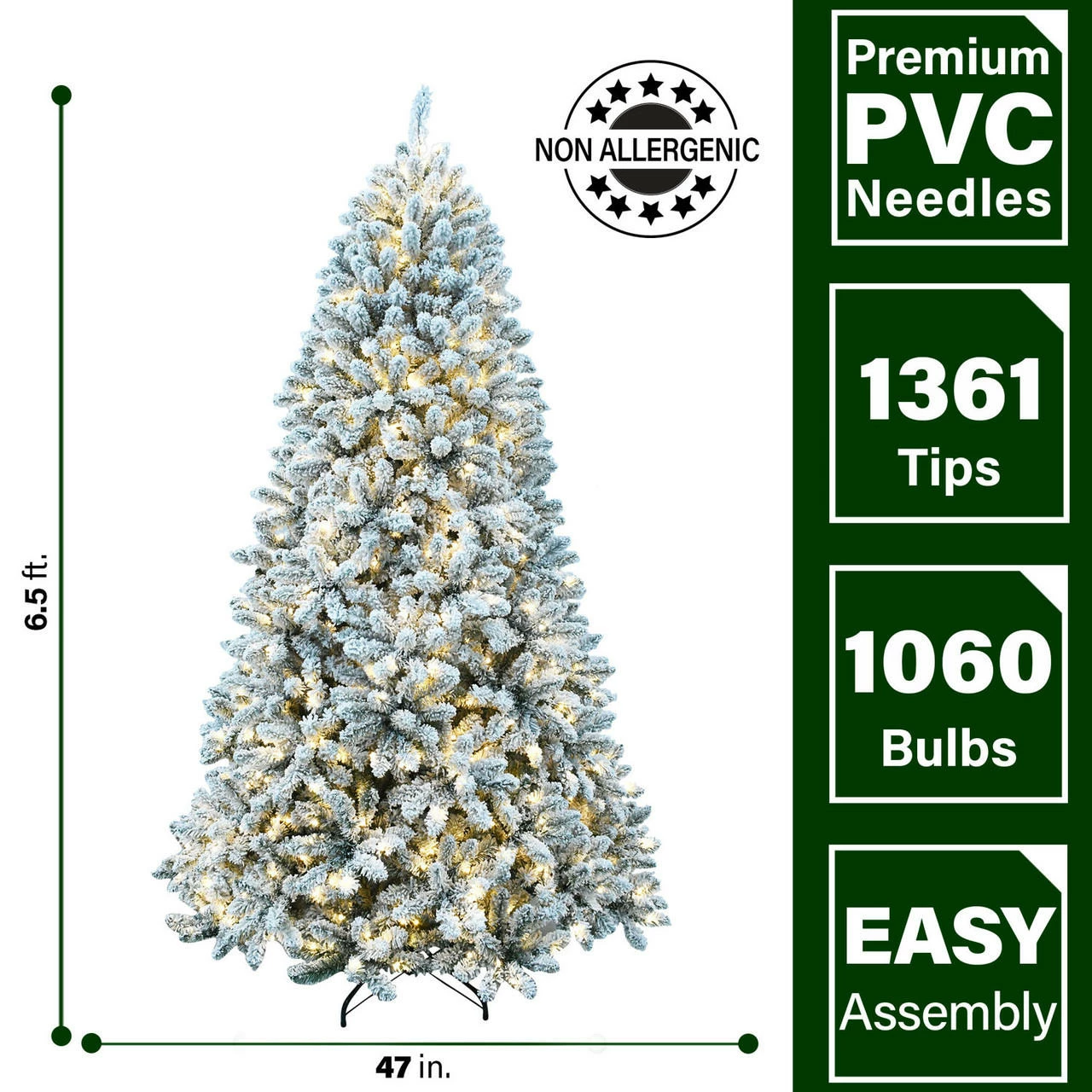 Fraser Hill Farm Flocked Winter Snow Pine Christmas Tree 3 Fraser Hill Farm Flocked Winter Snow Pine Christmas Tree - Image 3