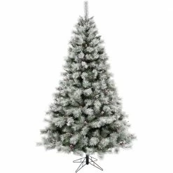 Fraser Hill Farm Homestead Pine Frosted Christmas Tree, Various Sizes & Lighting Options