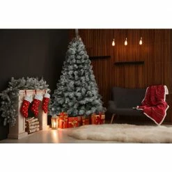 Fraser Hill Farm Homestead Pine Frosted Christmas Tree, Various Sizes & Lighting Options -Christmas store unnamed file 3222