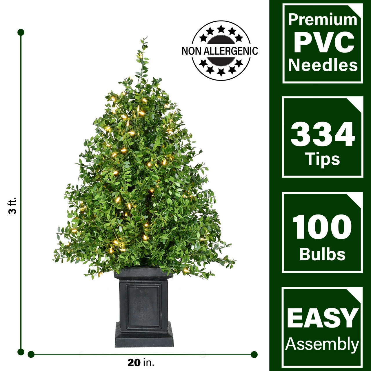 Fraser Hill Farm Boxwood Porch Tree In Black Pot With Warm White Lights, Set Of 2 10 Fraser Hill Farm Boxwood Porch Tree In Black Pot With Warm White Lights, Set Of 2 - Image 10