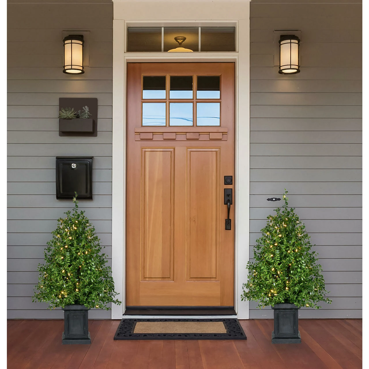 Fraser Hill Farm Boxwood Porch Tree In Black Pot With Warm White Lights, Set Of 2 14 Fraser Hill Farm Boxwood Porch Tree In Black Pot With Warm White Lights, Set Of 2 - Image 14