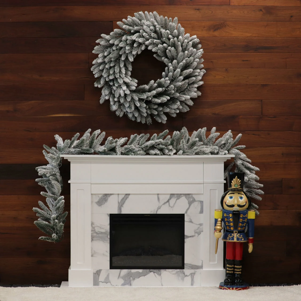 Fraser Hill Farm 9-Ft. Icy Frost Snow Flocked Garland 6 Fraser Hill Farm 9-Ft. Icy Frost Snow Flocked Garland - Image 6