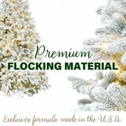 Fraser Hill Farm Green Christmas Half Tree With Flock, Various Lighting And Size Options -Christmas store unnamed file 331