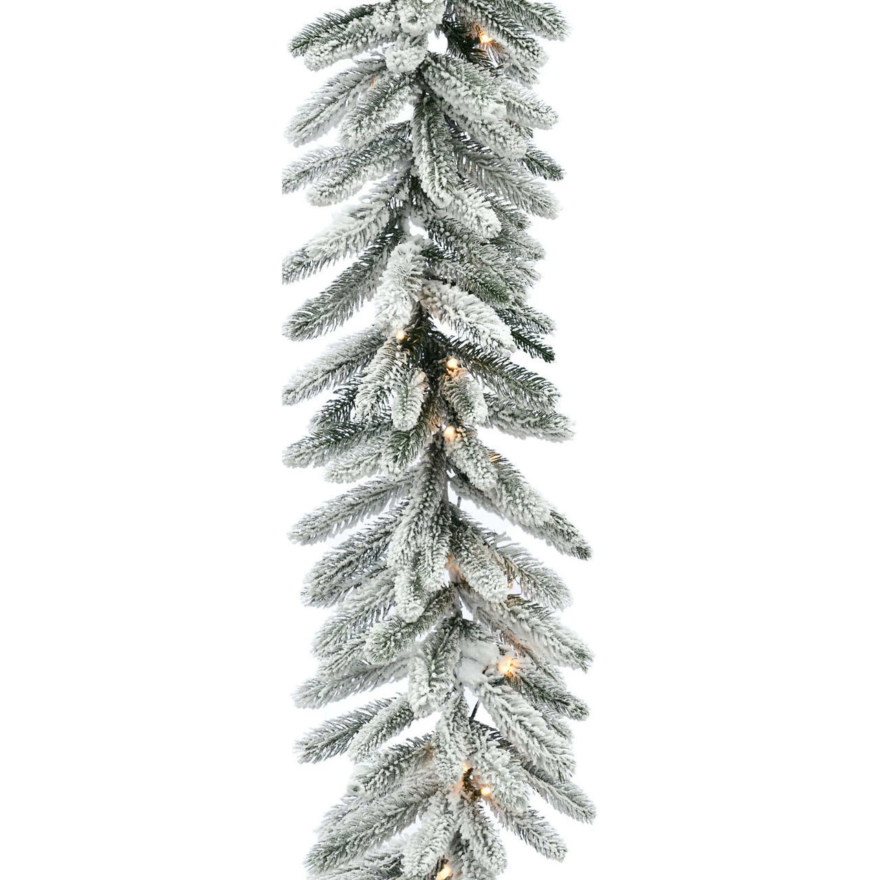 Fraser Hill Farm 9-Ft. Icy Frost Snow Flocked Garland 8 Fraser Hill Farm 9-Ft. Icy Frost Snow Flocked Garland - Image 8