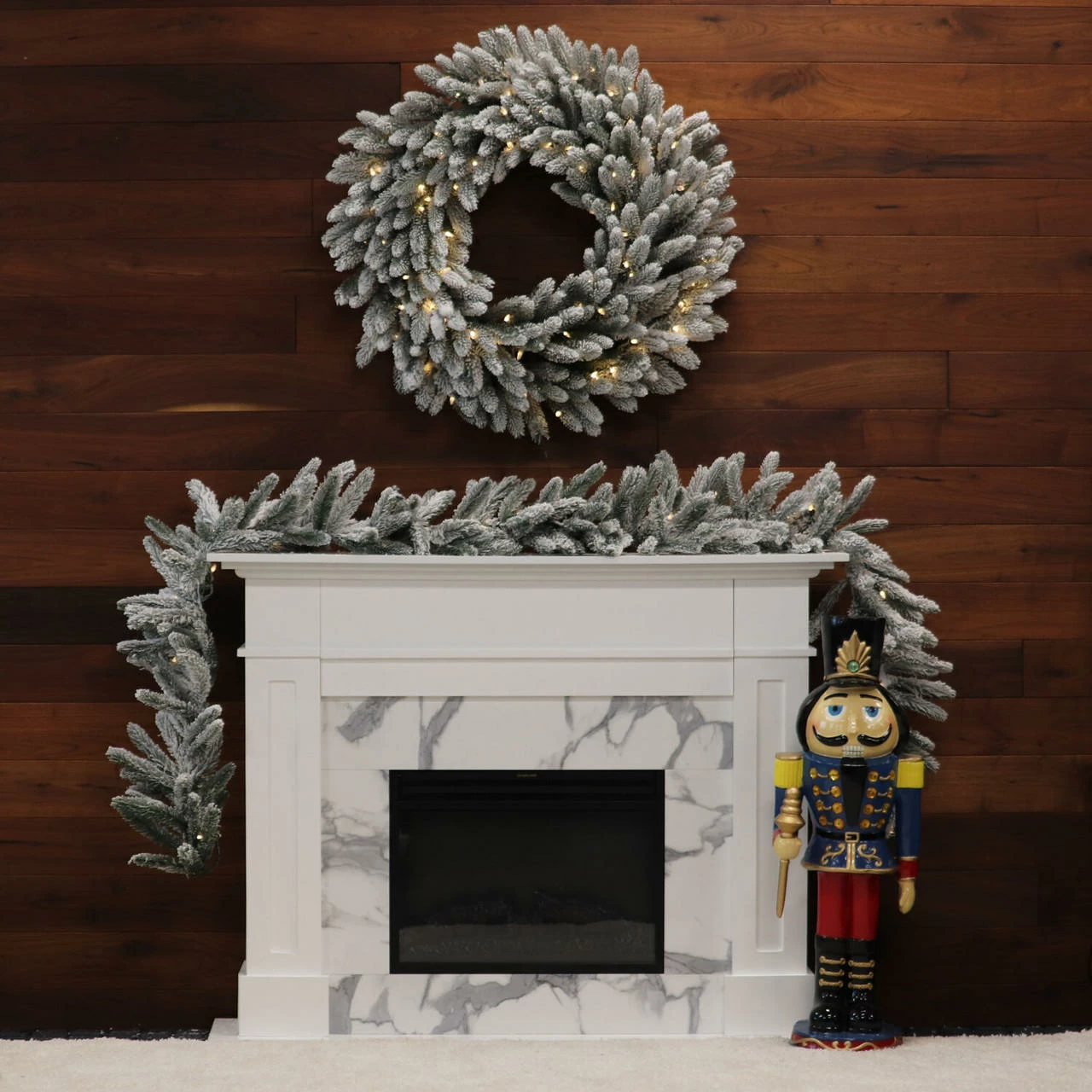 Fraser Hill Farm 9-Ft. Icy Frost Snow Flocked Garland 13 Fraser Hill Farm 9-Ft. Icy Frost Snow Flocked Garland - Image 13