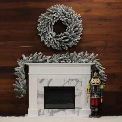 Fraser Hill Farm Icy Frost Snow Flocked Wreath -Christmas store unnamed file 3373