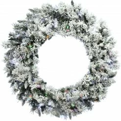 Fraser Hill Farm Mountain Pine Flocked Wreath -Christmas store unnamed file 3396