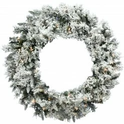 Fraser Hill Farm Mountain Pine Flocked Wreath -Christmas store unnamed file 3410