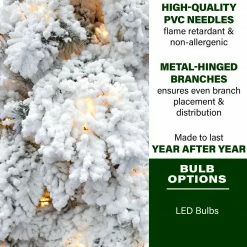 Fraser Hill Farm 4-Ft. Elk Mountain Snow Flocked Tree With Warm White LED Lights -Christmas store unnamed file 356