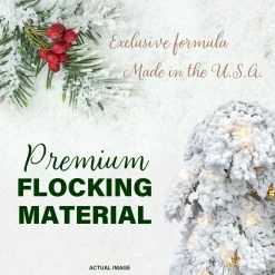 Fraser Hill Farm 4-Ft. Elk Mountain Snow Flocked Tree With Warm White LED Lights -Christmas store unnamed file 357