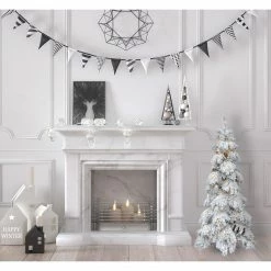 Fraser Hill Farm 4-Ft. Elk Mountain Snow Flocked Tree With Warm White LED Lights -Christmas store unnamed file 360