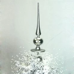 Fraser Hill Farm Let It Snow Series 47-In. White Tree W/ Finial Topper, White Umbrella Base, Animated Musical Snow -Christmas store unnamed file 367