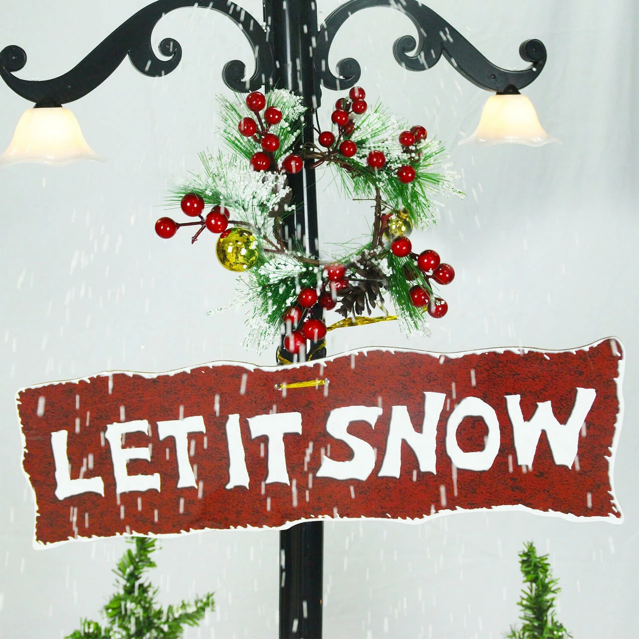 Fraser Hill Farm Let It Snow Series 47-In. Red Santa With Green Umbrella Base, Animated Musical Snow Decoration 12 Fraser Hill Farm Let It Snow Series 47-In. Red Santa With Green Umbrella Base, Animated Musical Snow Decoration - Image 12