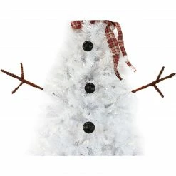 Fraser Hill Farm 7.5-Ft White Snowman Christmas Tree With Clear LED Lights -Christmas store unnamed file 512