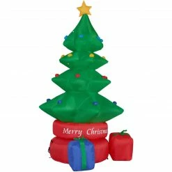 Fraser Hill Farm 6.5-Ft. Tall Animated Rotating Christmas Tree W/ Gifts, Inflatable W/ Lights, Storage Bag -Christmas store unnamed file 536