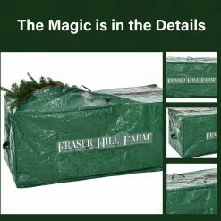 Fraser Hill Farm Heavy-Duty Storage Bag For Christmas Trees Up To 7.5 Ft, Green -Christmas store unnamed file 596