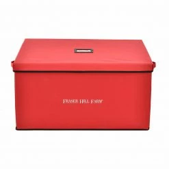 Fraser Hill Farm Christmas Ornament Storage Box W/ 3 Drawers, Removable Dividers, Red -Christmas store unnamed file 616