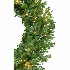 Fraser Hill Farm 24" Boxwood Green Christmas Décor Wreath With Clear LED Lights -Christmas store unnamed file 632