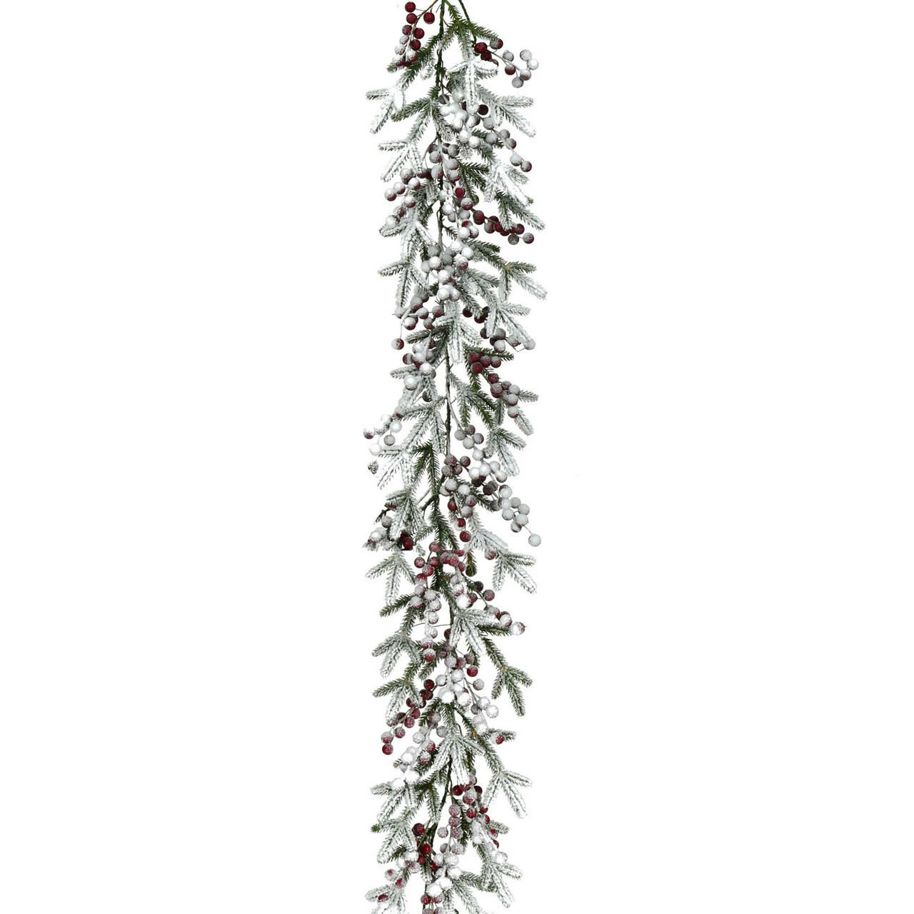 Fraser Hill Farm 9-Ft. Flocked Decorative Garland With Red Berries 1 Fraser Hill Farm 9-Ft. Flocked Decorative Garland With Red Berries