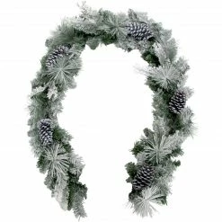 Fraser Hill Farm 6-Ft. Christmas Snow Flocked Garland With Pinecones