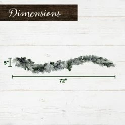 Fraser Hill Farm 6-Ft. Christmas Snow Flocked Garland With Pinecones -Christmas store unnamed file 710