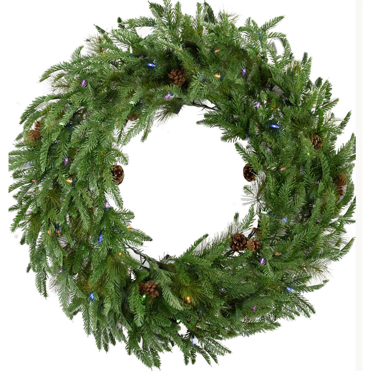 Fraser Hill Farm 36-In. Norway Pine Artificial Holiday Wreath With Multi-Colored Battery-Operated LED String Lights 1 Fraser Hill Farm 36-In. Norway Pine Artificial Holiday Wreath With Multi-Colored Battery-Operated LED String Lights