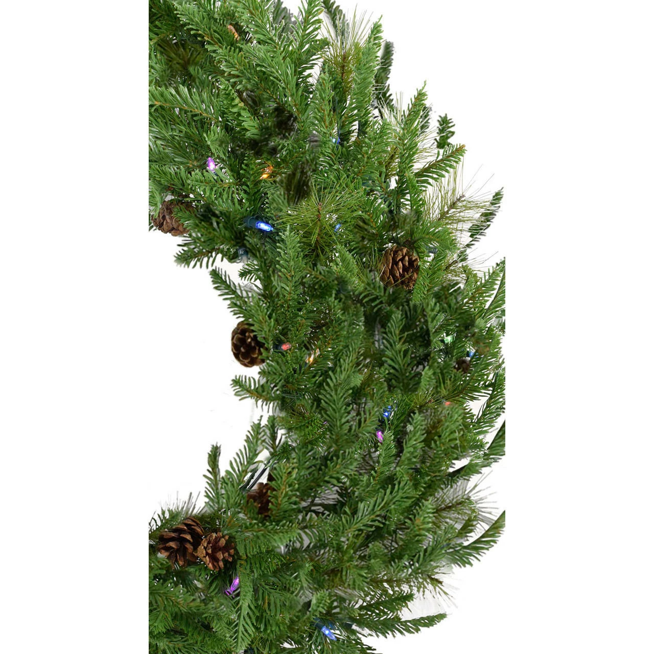 Fraser Hill Farm 36-In. Norway Pine Artificial Holiday Wreath With Multi-Colored Battery-Operated LED String Lights 4 Fraser Hill Farm 36-In. Norway Pine Artificial Holiday Wreath With Multi-Colored Battery-Operated LED String Lights - Image 4