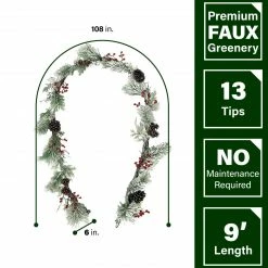 Fraser Hill Farm Frosted Pine 24-in. Wreath And 9-ft. Garland Set With Red Berries And Pinecones 11 Fraser Hill Farm Frosted Pine 24-in. Wreath And 9-ft. Garland Set With Red Berries And Pinecones -Christmas store unnamed file 720
