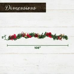 Fraser Hill Farm 24-in. Wreath And 9-ft. Garland Set W/ Pinecones, Bows, And Berries -Christmas store unnamed file 742
