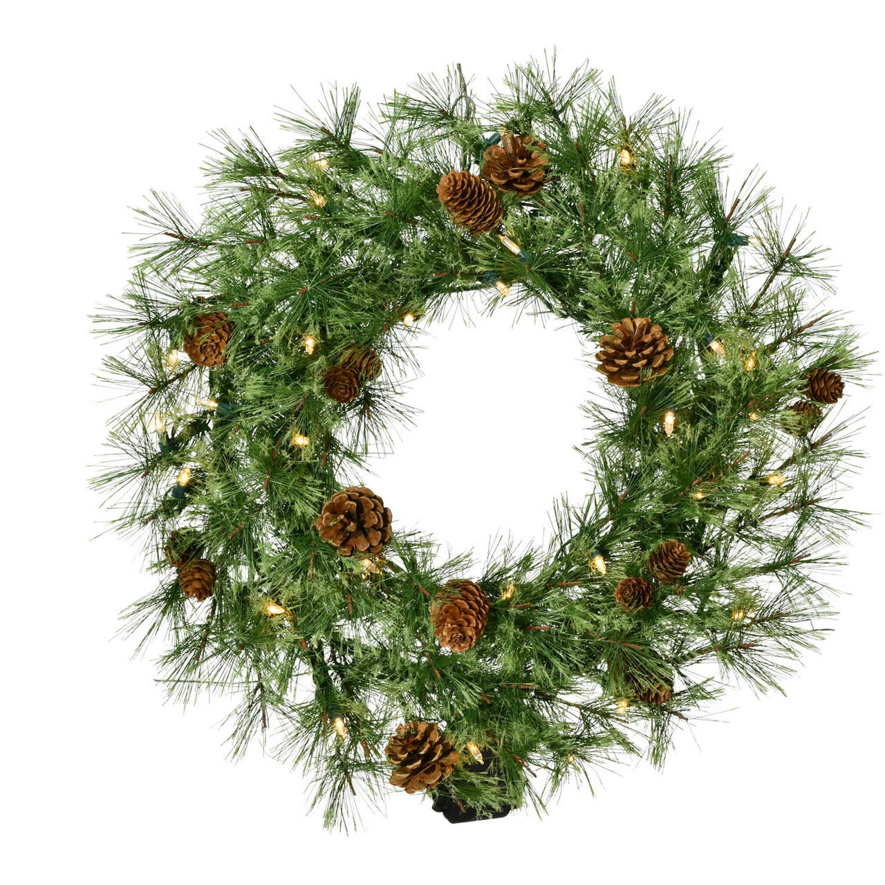 Fraser Hill Farm 24-in Wreath With Pinecones And Warm White LED Lights 1 Fraser Hill Farm 24-in Wreath With Pinecones And Warm White LED Lights