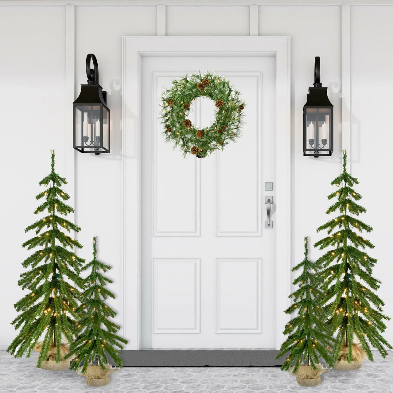 Fraser Hill Farm 24-in Wreath With Pinecones And Warm White LED Lights 5 Fraser Hill Farm 24-in Wreath With Pinecones And Warm White LED Lights - Image 5