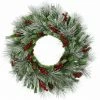 Fraser Hill Farm 25-In. Lightly Flocked Wreath Door Or Wall Hanging - W/Pinecones And Berries
