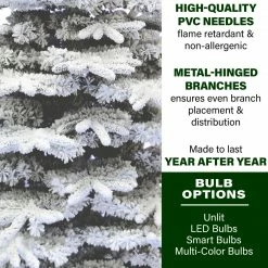 Fraser Hill Farm Mountain Pine Flocked Christmas Tree, Various Lighting & Size (6.5 Ft. To 12 Ft.) -Christmas store unnamed file 81