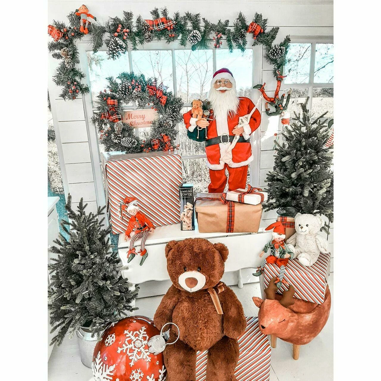 Fraser Hill Farm 24-in. Christmas Frosted Wreath With Pinecones, Berries And Plaid Bows 8 Fraser Hill Farm 24-in. Christmas Frosted Wreath With Pinecones, Berries And Plaid Bows - Image 8