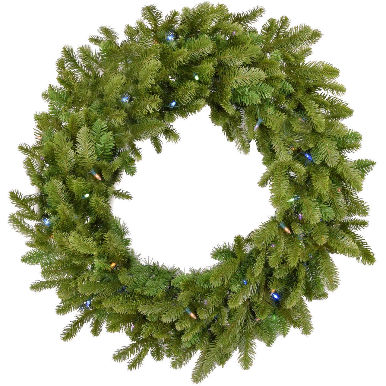 Fraser Hill Farm 36" Grandland Artificial Wreath W/ Multi-Colored Battery-Operated LED String For Displays 1 Fraser Hill Farm 36" Grandland Artificial Wreath W/ Multi-Colored Battery-Operated LED String For Displays