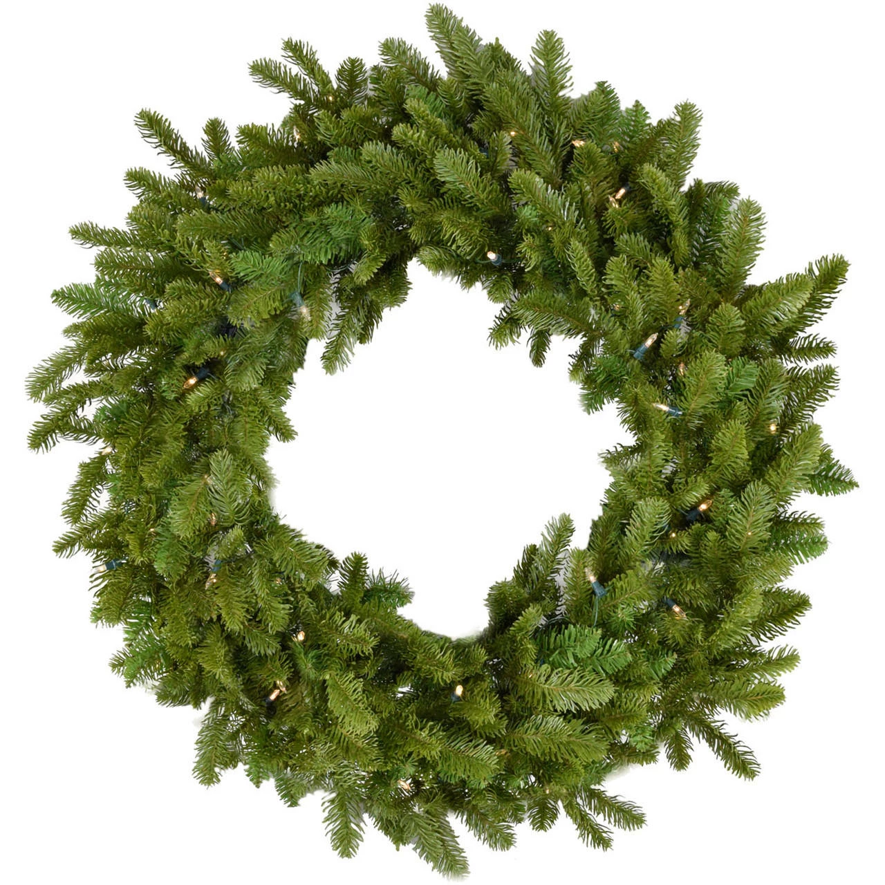 Fraser Hill Farm 36" Grandland Artificial Wreath W/ Clear Battery-Operated LED String Lights For Displays 1 Fraser Hill Farm 36" Grandland Artificial Wreath W/ Clear Battery-Operated LED String Lights For Displays