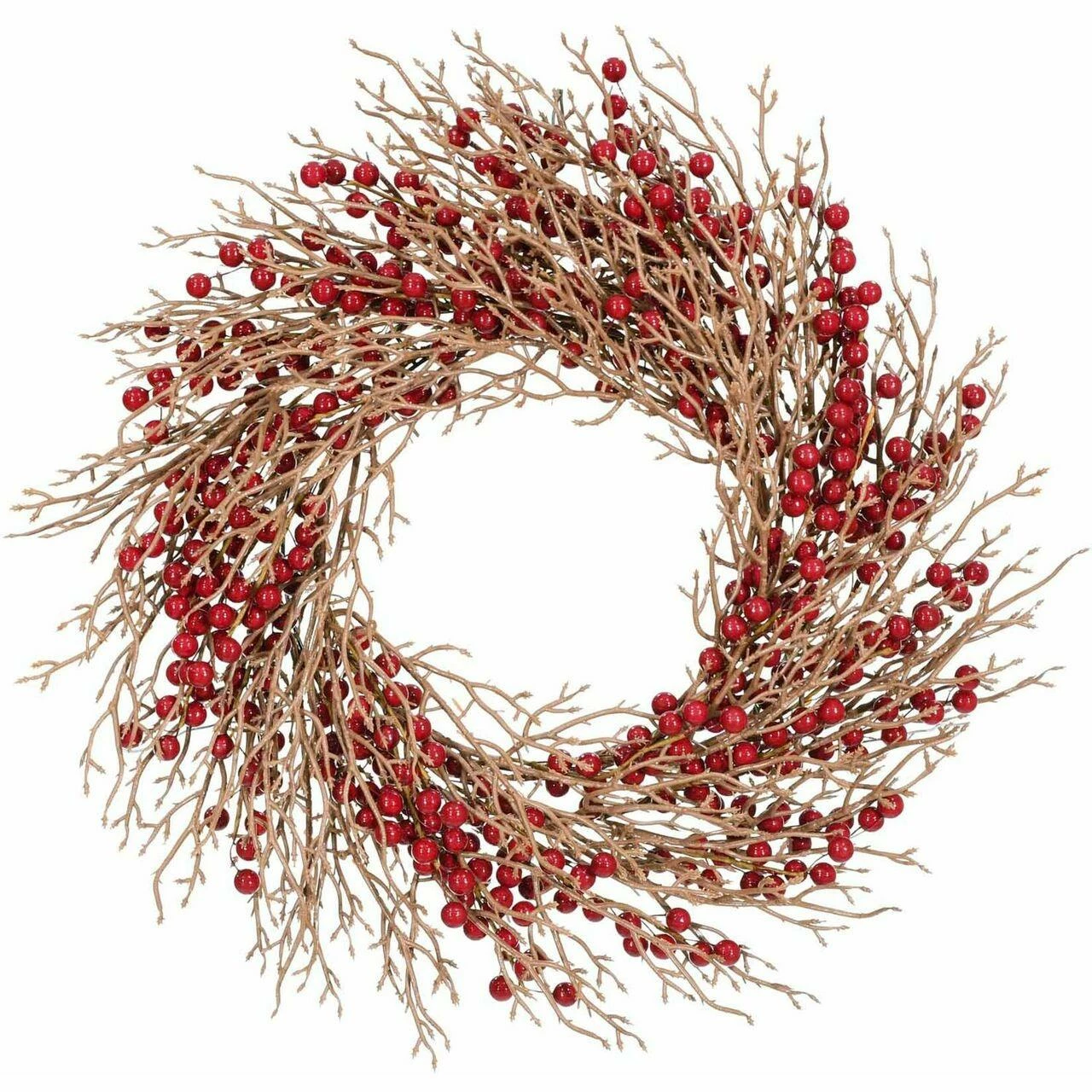 Fraser Hill Farm 24-In. Wreath Door Or Wall Hanging With Berries 1 Fraser Hill Farm 24-In. Wreath Door Or Wall Hanging With Berries
