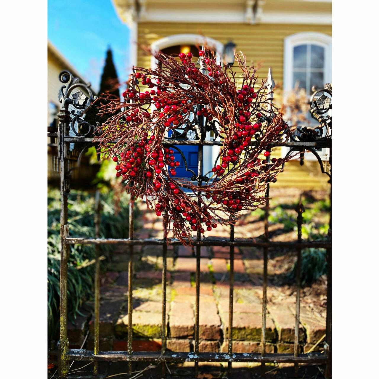 Fraser Hill Farm 24-In. Wreath Door Or Wall Hanging With Berries 4 Fraser Hill Farm 24-In. Wreath Door Or Wall Hanging With Berries - Image 4