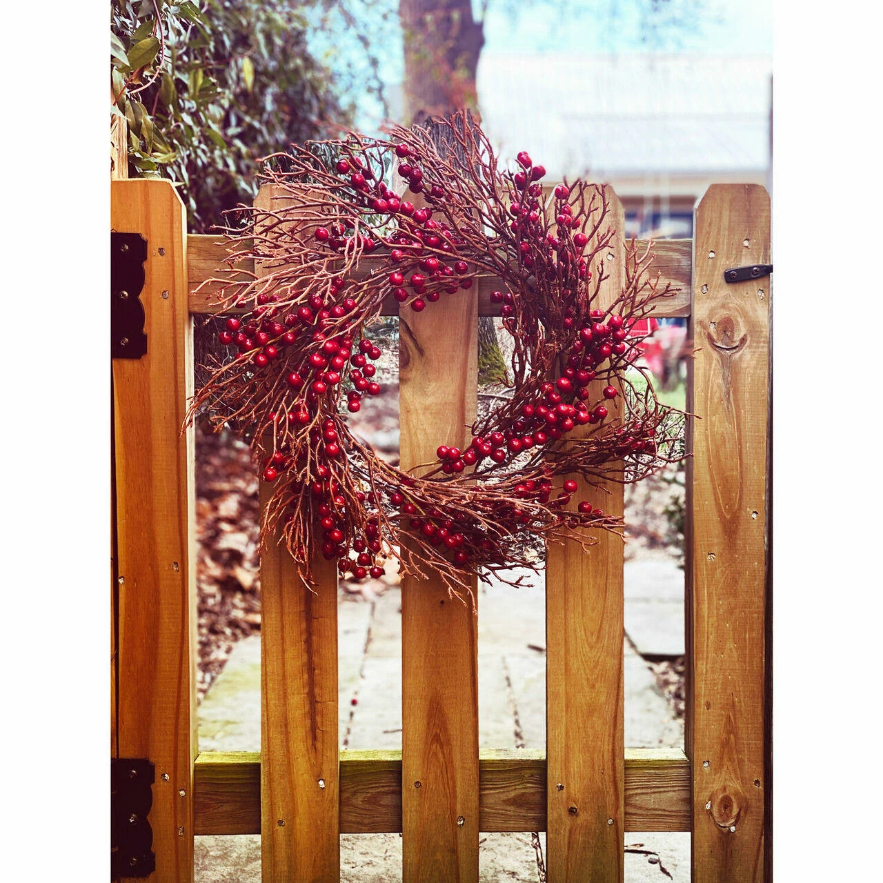 Fraser Hill Farm 24-In. Wreath Door Or Wall Hanging With Berries 6 Fraser Hill Farm 24-In. Wreath Door Or Wall Hanging With Berries - Image 6