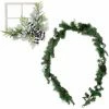 Fraser Hill Farm 24-in. Window Pane Door Hanging And 9-ft. Garland Set W/ Pinecones, Berries, And Ornaments
